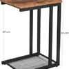 Vasagle sidebord, slutbord, natbord med mesh hylde, morgenmad ved sengen, under sofa, i stue soveværelse, let samling, rumbesparelse, industriel, rustik brun Lnt51x - Billede 5