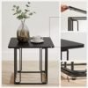 Vasagle Let330b16 sidebord, sofabord, sæt med 2, stuebord, sofabord, stålramme, bordplade som bakke, til små rum, sort - Billede 7