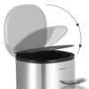 Songmics Rubbish Bin, 5 L Badeværelsesbakke, stålpedalbakke, med indre spand, blødt tæt låg og håndtag til badeværelse, toilet, sølv og sort LTB14NL - Billede 4