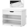 Vasagle LHS20WT Shoe Rack med hængslet låg og polstret sæde, skoarrangør med 2 rum, 60 x 30 x 44 cm, hvidt - Billede 7