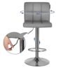 Songmics LJB64G Sæt med 2 barstole med ryg og robust basisdiameter 41 cm Højde Justerbar polyurethangrå - Billede 4