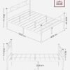 Hvid metal dobbeltsengramme til 140x190 cm madras, let at samle.