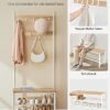 Vasagle Coat Rack, frakke står med skoopbevaringsbænk, halltræ med sko rack, eg farve og hvid - Billede 2