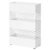 Songmics metal paraplyholder, paraplystand, 28 x 12 x 41 cm, rektangulært med vandbakke, åbent design, hvid Luc02WT