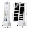 Songmics JBC61W smykkeskab med hjul og LED -belysning, låsbar, hvid - Billede 7
