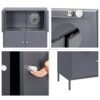 Songmics Storage Cabinet, 3-Tier Metal Office Cabinet, Multipurpose Storage Organizer Stand With 6 Doors, 65 X 36 X 105,2 cm, Max. Belastningskapacitet 15 kg pr. Hylde, grå OMC06GB - Billede 7