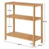 Songmics bambushylder til badeværelset/køkken/sko rack, 60 x 26 x 66 cm - Billede 4