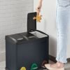 Songmics Recycling Bin, 3-in-1 Pedal Bin, 24-Liter Metal Rubbish Bin, stål, grå - Billede 7