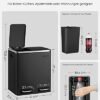 Songmics Kitchen Bin, 2 x 15 l Stål skraldespand, trinbakke med indre spande og håndtag, blød lukning, lugtforsegling, sort LTB30BK - Billede 6