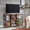 Vasagle boghylde, reol, reolerhed, tv -stativ, konsolbord, 6 rum, til kontor, stue, soveværelse, 33 x 120 x 80 cm, industriel design, rustik brun og sort LLS104B01 - Billede 3
