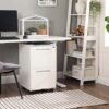 Songmics Mobile File Cabinet, med 2 skuffer, lås, til kontordokumenter, suspenderede mapper, forudmonteret, 39 x 45 x 69,5 cm (L X W X H), White OFC052W01 - Billede 2