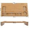 Songmics Bambus Monitor Stand Riser, Desktop Organizer til bærbar computer, mobiltelefon, tv, printer LLD201, naturlig, 60 x 30,2 x 8,5 cm - Billede 6