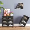 Songmics -skobokse, pakke med 6 stable skoarrangører med klar dør, plastskoopbevaring til britisk størrelse 11, 36 x 28 x 22 cm, sort LSP06CB - Billede 3
