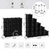 Songmics Interlocking Shoe Rack, rektangulær opbevaringsarrangør, 15-slot modulær DIY-opbevaringshylde, metaltrådgarderobe, sort LPC44HV1 - Billede 4
