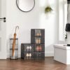 Songmics -skobokse, plastskoopbevaringsarrangører med klare døre, sæt af 6, stable, let samling, 27 x 34,5 x 19 cm, op til britisk størrelse 10, sort LSP032B06 - Billede 2