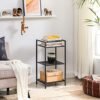 Songmics Metal Badeværelset Badeværelse Køkkenhylde 3 Tier Badeværelse Hylde Stående Hylde Plant Hylde Udvidelige Justerbare hylder Industrielt design til badeværelse køkken sort BSC33BK - Billede 2