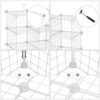 Songmics Modular Shoe Rack 15 terninger, DIY -hylde med metalnetpaneler, garderobeskabet Hallway Soveværelse inkluderer gummi -gavel, hvid, LPI44WS - Billede 6
