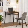 Vasagle spisebord til 2 personer, firkantet køkkenbord, hjemmearbejde, 80 x 80 x 78 cm, med opbevaringsrum, til stue, kontor, industriel, rustik brun og sort KDT008B01 - Billede 3
