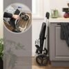 Songmics Shopping Trolley på hjul, indkøbsvogn, belastningskapacitet 40L, med lommer, stille hjul, kroge, 47 x 33 x 97 cm, houndstooth mønster, sort KST06BF - Billede 4