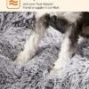 Feandrea hundeseng, hundepude, fluffy hundemåtte, lang plys, 80 x 50 cm, lysegrå - Billede 3