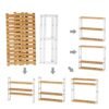 Songmics bambus badeværelseshylde, 3-lags justerbare planter rack, vægmonteret eller stå, i stuen, balkon, køkken, naturlig og hvid BCB13WN - Billede 6