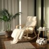Songmics Solid Wood Rocking Stolefodstøtte med 5 justerbare højder holder op til 150 kg lysegrå lyy41m - Billede 3