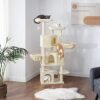 Feandrea stort katttræ med 3 kattehuler, 164 cm kattårnet, beige PCT098M01 - Billede 3