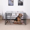 Feandrea hvalp playpen Heavy Duty Play Whelping Pen 4 dele Grå 122 x 70 x 80 cm ppk74g - Billede 2