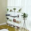 Songmics 16 Cube Metal Wire Storage Organizer, DIY Closet Cabinet and Modular Shelving Grids, Wire Mesh hylder og rack, White LPI44W - Billede 4