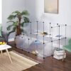 Songmics Guinea Pig Playpen, DIY Hutch Cage til lille kæledyr, hvid LPC004W01 - Billede 2