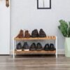 Songmics 2-lags bambussko rack, opbevaringshylde, 70 x 26 x 33 cm - Billede 3
