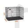 Sort hundekasse med 2 døre, 122x74,5x80,5 cm, til hunde.