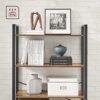Vasagle-boghylde, 6-lags reolerenhed med stålramme, 80 x 30 x 186 cm, brun og sort - Billede 5