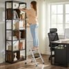 Songmics GSL12WT foldet trinstige med 2 trin, foldesektion, sikkerhedslåsemekanisme, let at opbevare, belastningskapacitet 150 kg, Tüv Rheinland-testet til EN14183 - Billede 3