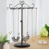 Songmics Jewellery Display Stand Holder, Metal Jewellery Rack Tree, til halskæder, chokere, armbånd, øreringe, god gaveide, sort JJS04BK - Billede 3