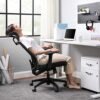 Songmics Ergonomic Office Chair, Mesh Computer lænestol, Lumbar Support, justerbar nakkestøtte og armlæn, justerbar ryglænet låsbar op til 120 °, grå obn55bg - Billede 2