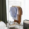 Songmics Nyt tøjfrakke rack tøj jernbanehænger 173 x 90 x 44,5 cm creme HSR01W - Billede 2
