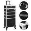 Songmics 4-i-1 Professional Makeup Case, Låsbar makeup-opbevaring med koder, sort - Billede 7