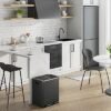 Songmics Kitchen Bin, 2 x 15 l Stål skraldespand, trinbakke med indre spande og håndtag, blød lukning, lugtforsegling, sort LTB30BK - Billede 2