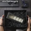 Songmics Watch Box med 6 slots, urkasse med glaslåg, sort syntetisk læder, grøngrå foring - Billede 2