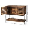 Vasagle opbevaringsskab, skænk med 2 skuffer, 2 skabe og hylde, til spisestue, stue, køkken, 100 x 35 x 84,5 cm, industriel stil, rustik brun og sort LSC082B01 - Billede 5