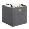 Songmics Storage Cubes, Set med 6, ikke-vævet stof sammenklappelige opbevaringsbokse og legetøjstøj arrangørbakker, grå RYFB06G - Billede 5