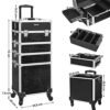 Songmics 4-i-1 Professional Makeup Case, Låsbar makeup-opbevaring med koder, sort - Billede 6
