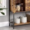 Vasagle opbevaringsskab, skænk med 2 skuffer, 2 skabe og hylde, til spisestue, stue, køkken, 100 x 35 x 84,5 cm, industriel stil, rustik brun og sort LSC082B01 - Billede 6