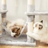 Feandrea Cat Tree med pompoms, kattetårn 150 cm, lysegrå - Billede 7