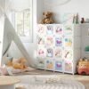 Songmics Cube Shelf Multi-Purpose Cabinet, Garderobe Sko Rack Plastik, Hvid - Billede 2
