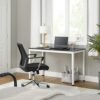 Vasagle Computer Desk, Writing Table med stort skrivebord, stabilt kontorbord, sort, hvid - Billede 2