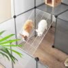 Songmics Guinea Pig Playpen, DIY Hutch Cage til lille kæledyr, grå LPC004G01 - Billede 3