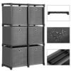 Stigeopbevaringsenhed, 6 Kuber med 6 Opbevaringsskuffer, Gør-det-selv-garderobeorganisator, Multifunktionel med Modulopbygget Design, Robust Metalramme, Inkluderer Gummihaller, 105 X 30 X 105 Cm, Sort - Billede 7
