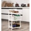 Songmics Rolling Trolley Storage Unit med 3 hylder til køkken badeværelse kælder KSC03WT - Billede 4